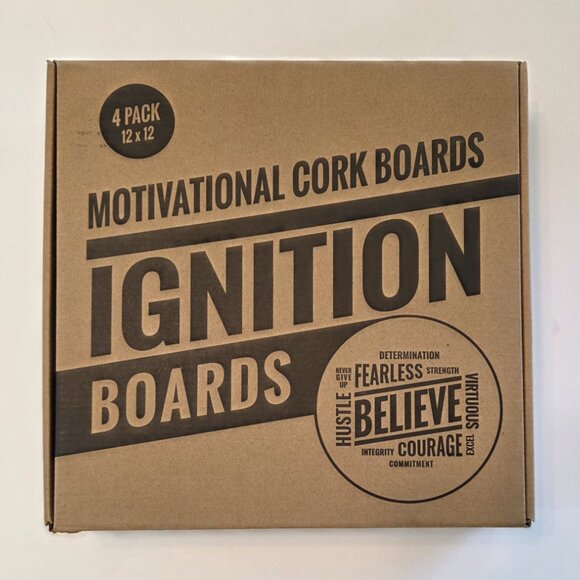 NWT Ignition Boards Motivational Cork Boards – 4 Pack, 12"x12" - Picture 1 of 11